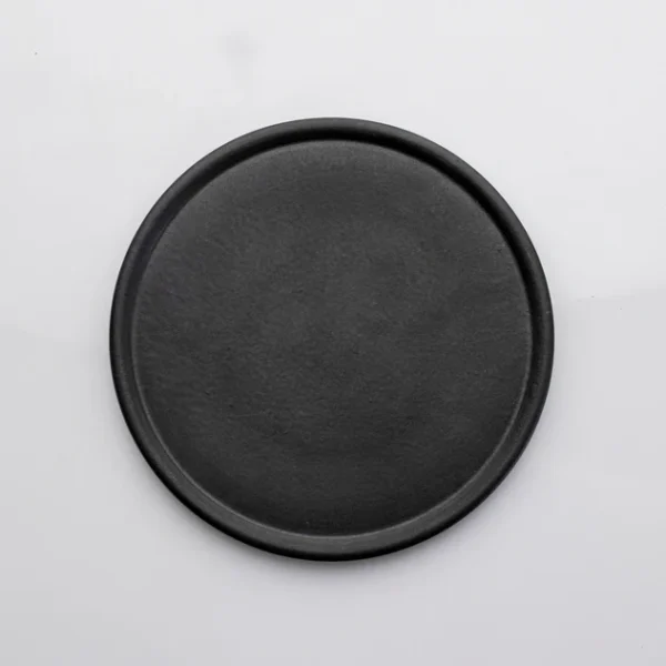 Straight Form Black Dessert Plate (Set of 6) - 25cm