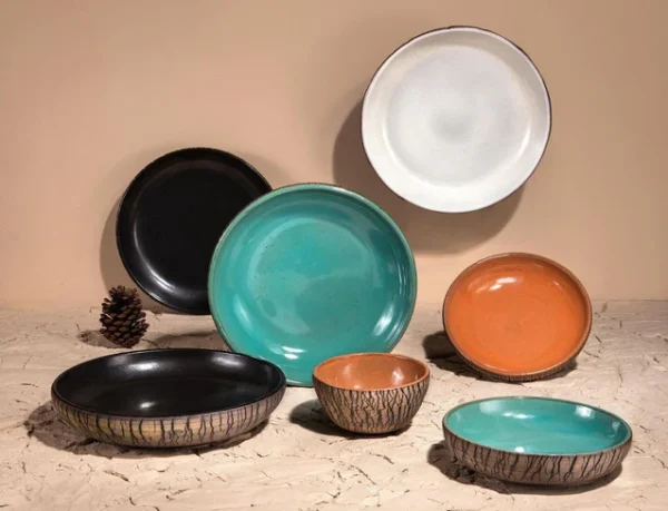 Forest Deep Serving Plates Set - Multicolor, 3 Pieces