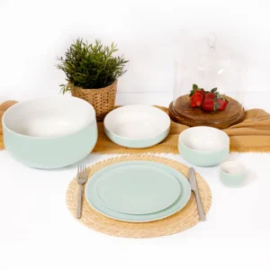 Tunisie Yaka Dinner Set - Light Blue, 28 Pieces