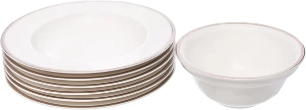 Tunisie Leila Dinner Set with Platinum Rim - 20 Pieces for 6 People