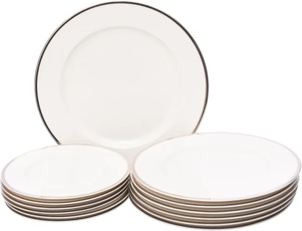 Tunisie Leila Dinner Set with Platinum Rim - 20 Pieces for 6 People