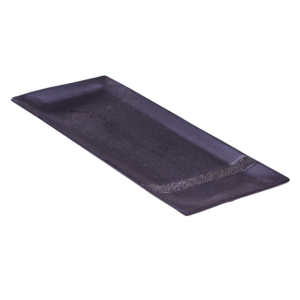 Ashes Serving Plate Rectangular Hammered Width Edge black