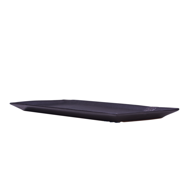 Ashes Serving Plate Rectangular Hammered Width Edge black