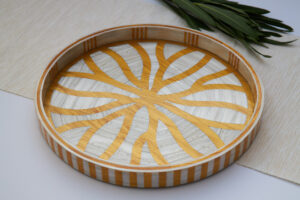 Golden flower tray