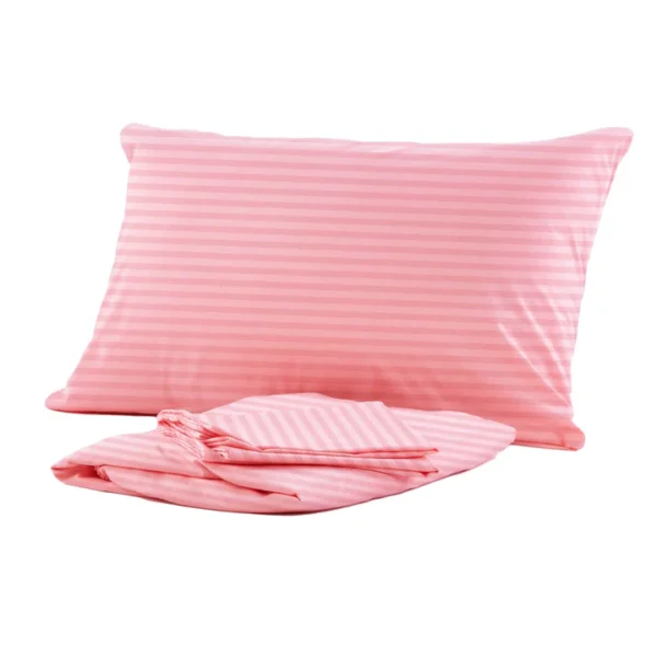 Relona- Striped Polycotton Bed Sheet Set (1 Linen & 2 Pillow Cases)