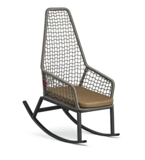 Ricrac - Reckly- Metal Rocking Chair outdoor - Light Gray Outdoors, 122*60*55 cm