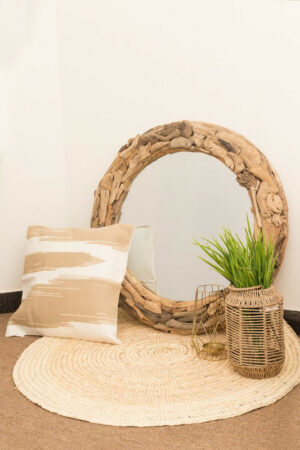 Round Drift Wood Mirror