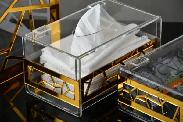 gold set(basket+tissue box+tea box)