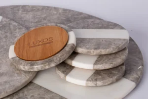Coasters - Round / Gray / wide - Round, Circle Set Dimension 10 CM Dimater