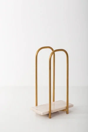 Elegant Towels Holder - Small 7.5 x16 CM Height 26 CM / Brown / Silver / Shiny