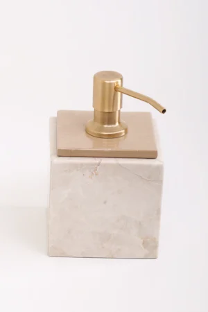 Soap Dispenser + Stainless Pump INS-021 - small / Beige / Black - Blue ICE, Large : 8.5 x 8.5 CM - 16 CM Height
