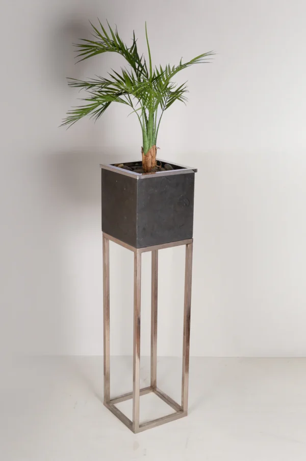 Planter Pot (Black Horizon) - Large / Silver