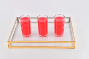 Gold framed serving tray