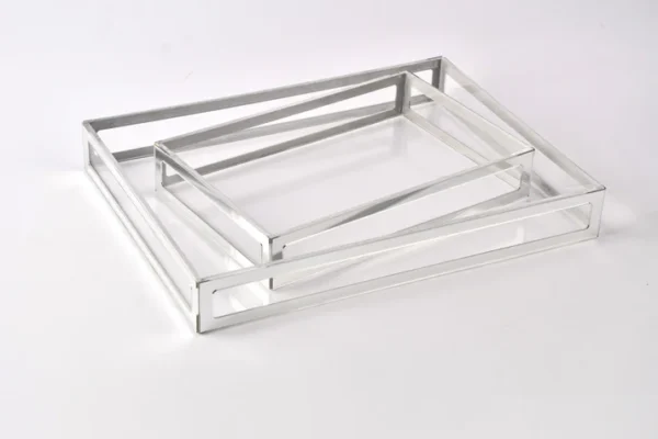 Silver framed serving tray