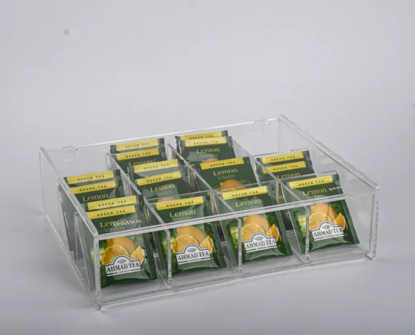Transparent tea box 12 slots