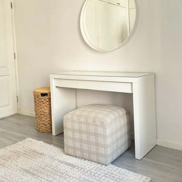Beige Teddy Pouf