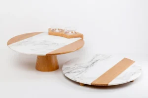Service Tray with Cup Holder - White / Set With Cup Holder