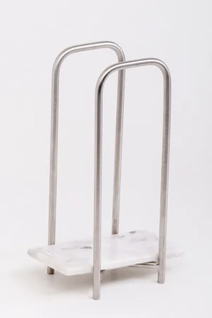 Elegant Towels Holder - Small 7.5 x16 CM Height 26 CM / White / Gold Matte - Cream, Large 30x10 CM Height 30 CM