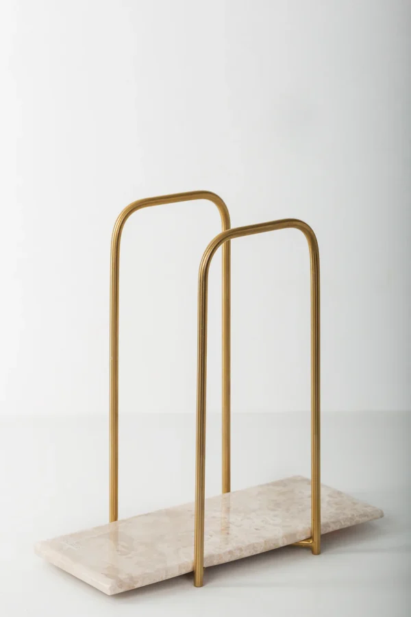 Elegant Towels Holder - Large 30x10 CM Height 30 CM / Cream / Gold Matte