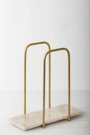 Elegant Towels Holder - Large 30x10 CM Height 30 CM / Cream / Silver Shiny