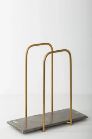 Elegant Towels Holder - Large 30x10 CM Height 30 CM / Brown / Silver Shiny