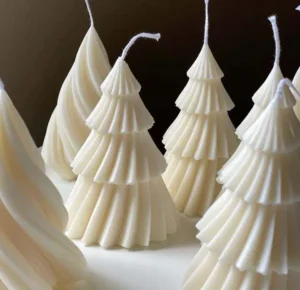 Frosted Christmas candle set