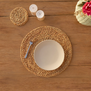 Halfa round placemat-natural