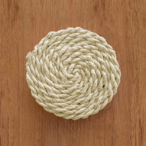 Halfa round coaster-antique white