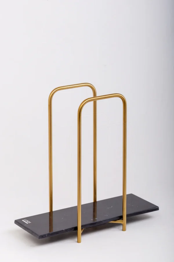 Elegant Towels Holder - Large 30x10 CM Height 30 CM / Gray / Gold Shiny