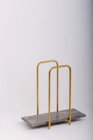 Elegant Towels Holder - Large 30x10 CM Height 30 CM / Gray / Gold Matte