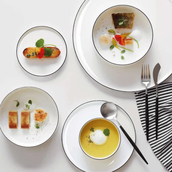Moderna 16 or 32 Plate Porcelain Dinner Set
