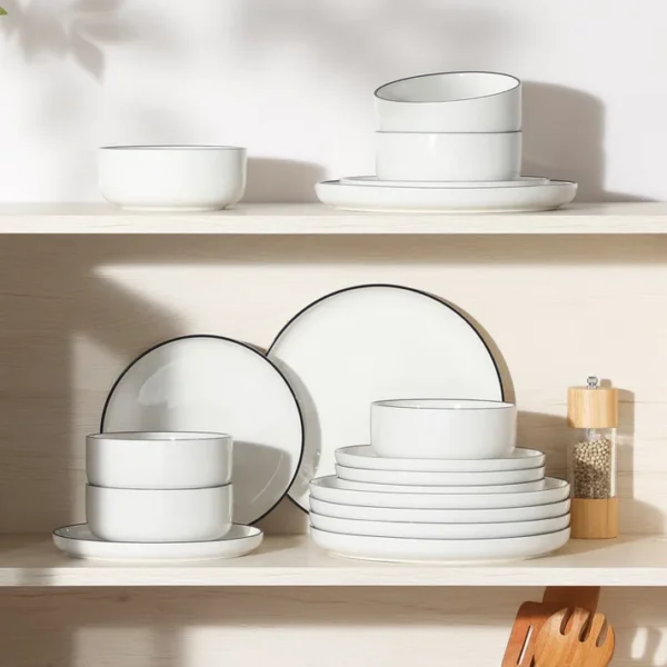 Moderna 16 or 32 Plate Porcelain Dinner Set