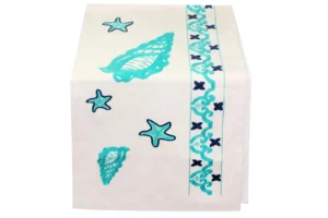 Hand-Embroidered Star Fish Table Runner