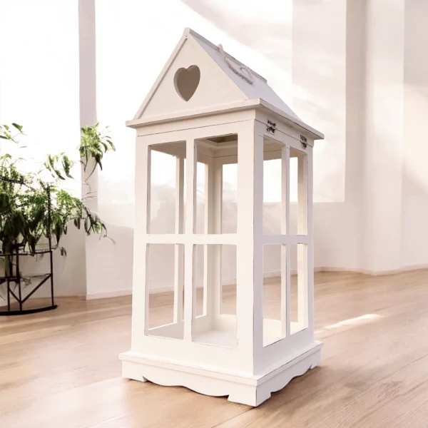 country heart cut-out wooden lantern