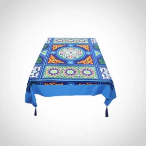 'Khayameya' tablecloth in blue with tassels