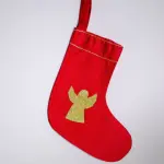 Festive Stocking with Gold Embroidery