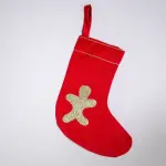 Festive Stocking with Gold Embroidery