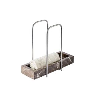 Elegant Towels Holder - Small 7.5 x16 CM Height 26 CM / Gray / Silver Matte