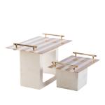 Service Tray with Stainless Handle