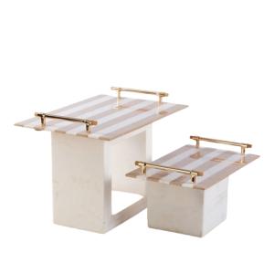 Service Tray with Stainless Handle