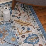 Cream Floral Chenille Rug