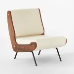 Meda Ivory Lounge Chair by Gianfranco Frattini