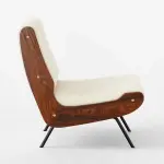 Meda Ivory Lounge Chair by Gianfranco Frattini