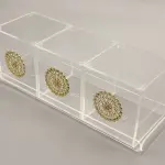 Gold plated motif 3 boxes with tray