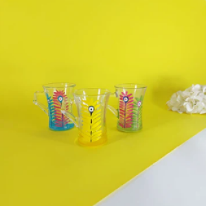 Peacock Feather – Tea Cups with Handles & Saucers (Set of 6)