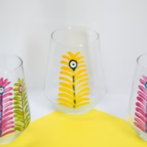 Peacock Feather – Water Glasses (Set of 6)