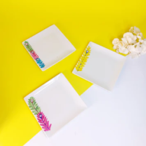 Peacock Feather – Dessert Plates (Set of 6)