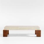 Dualité Travertine Coffee Table by Athena Calderone