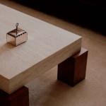 Dualité Travertine Coffee Table by Athena Calderone