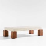 Dualité Travertine Coffee Table by Athena Calderone